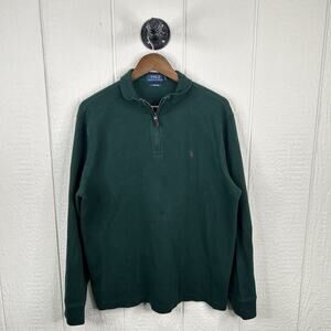 Vintage Ralph Lauren Polo Forest Green Quarter-Zip Crewneck Large